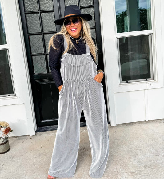 Karli Boho Overalls Black