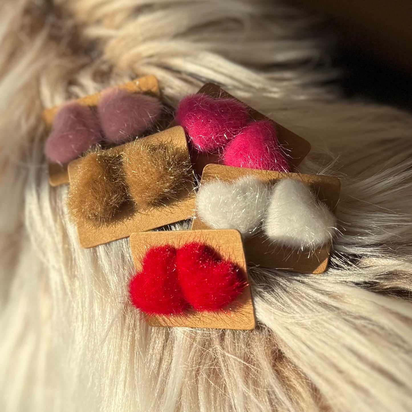 Fuzzy Heart Earrings