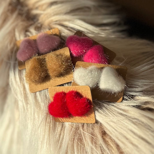 Fuzzy Heart Earrings